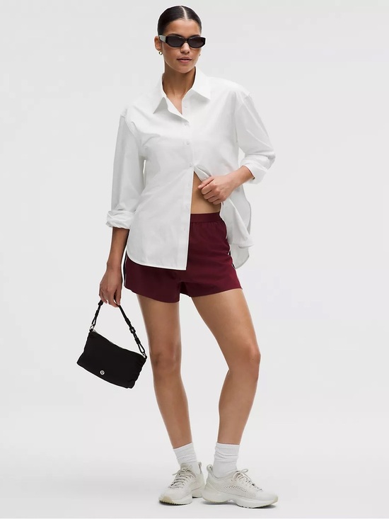 lululemon athletica Tops - Lululemon White Woven Relaxed Fit Button Up Shirt Large